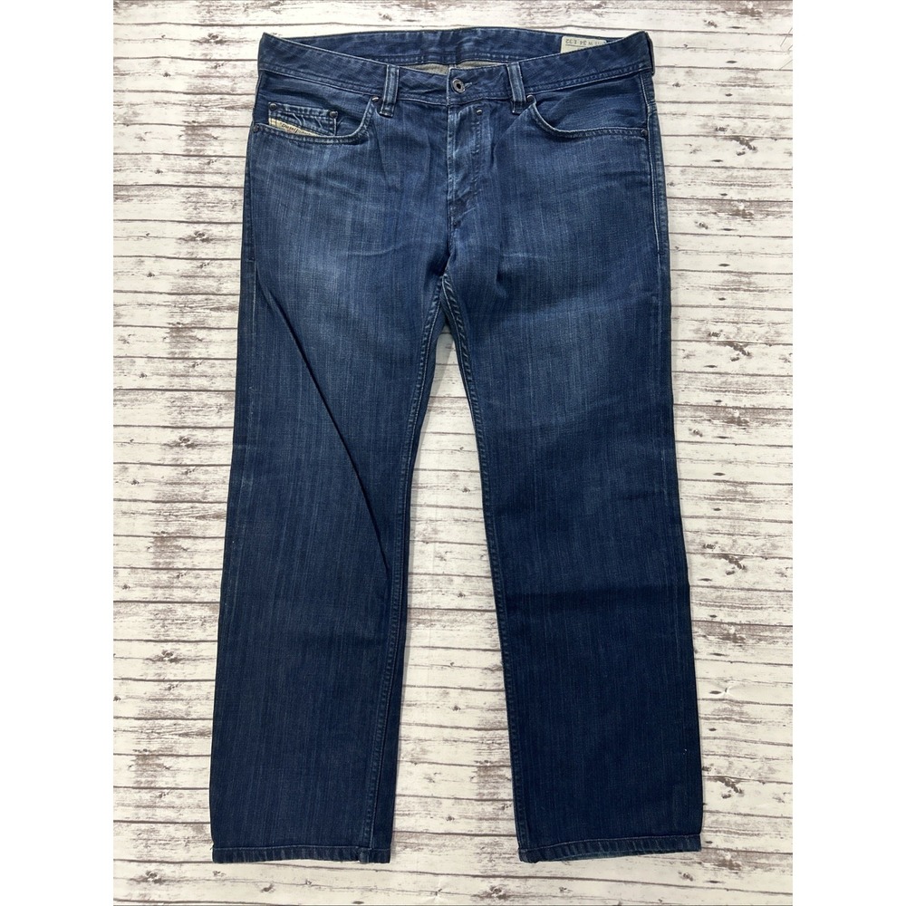 Diesel Safado Jeans Wash 008RN Mens 34x29 Dark Denim Button Fly Italy Straight
